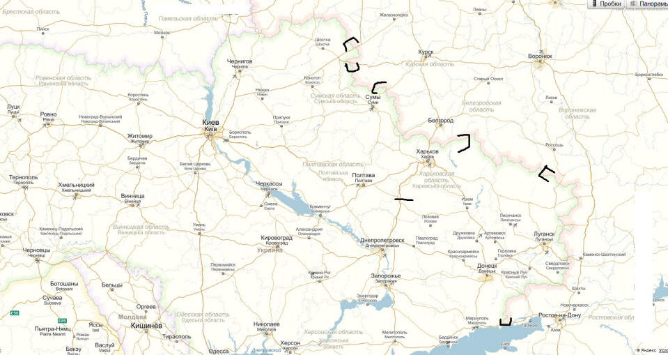 Map of Russian-Ukrainian Border