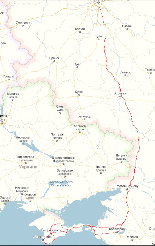 Moscow - Crimea Route