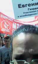 John Anthony Robles II taking part in Communist marcvh in Moscow
